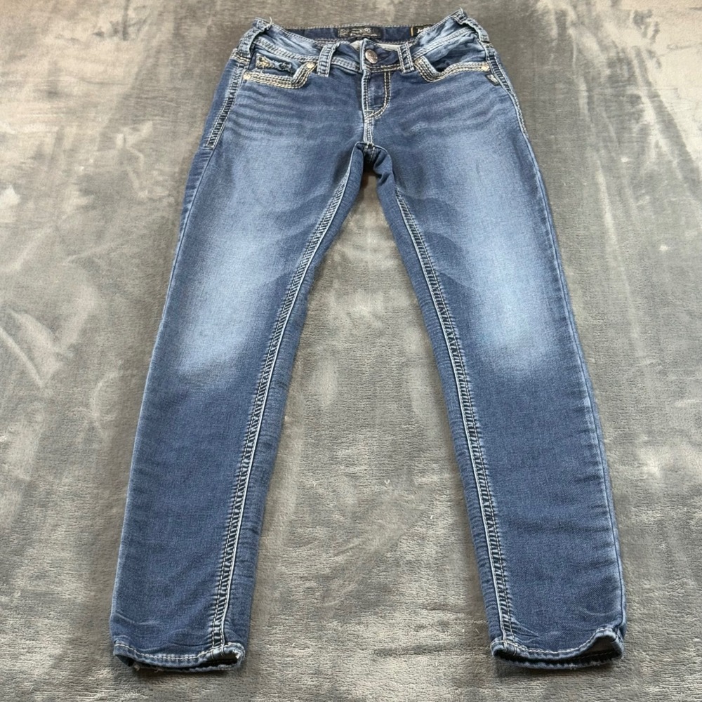 Silver Jeans Co Suki Mid Pencil Skinny Joga Jeans Blue W27 L31 L93224SWK323